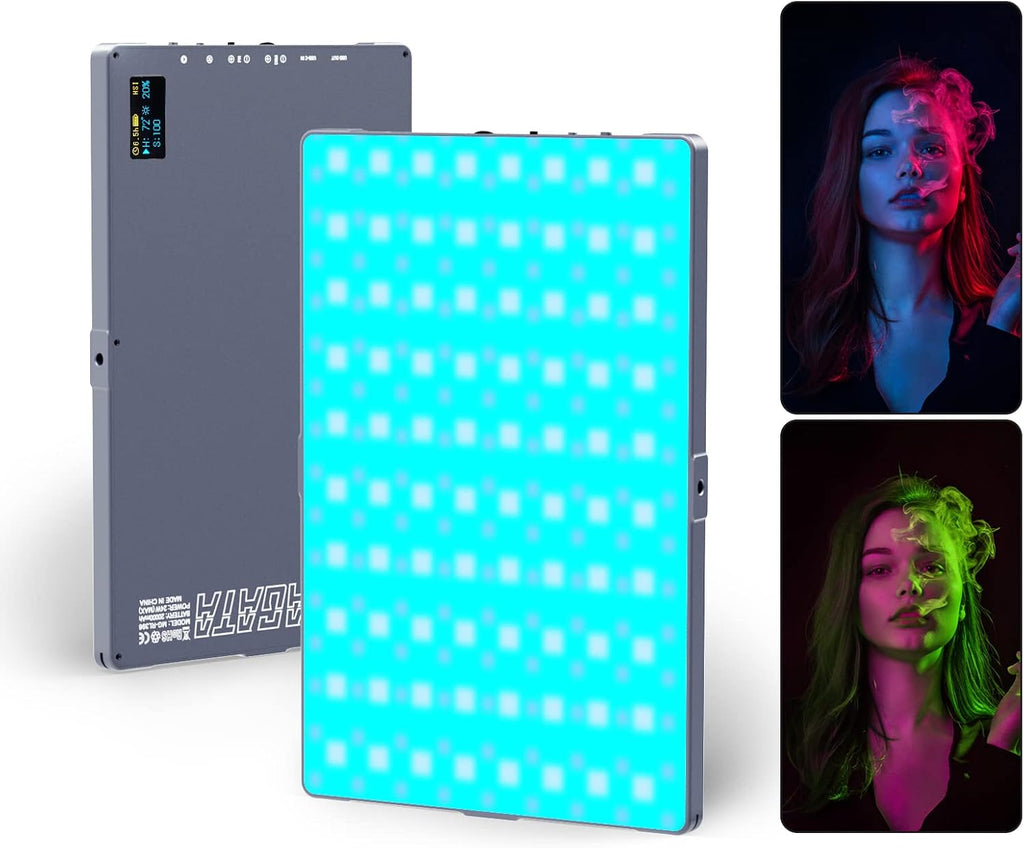 24W RGB LED Video Light with 20000mAh Battery, CRI≥96 3200-5600K Bi-Color H908405
