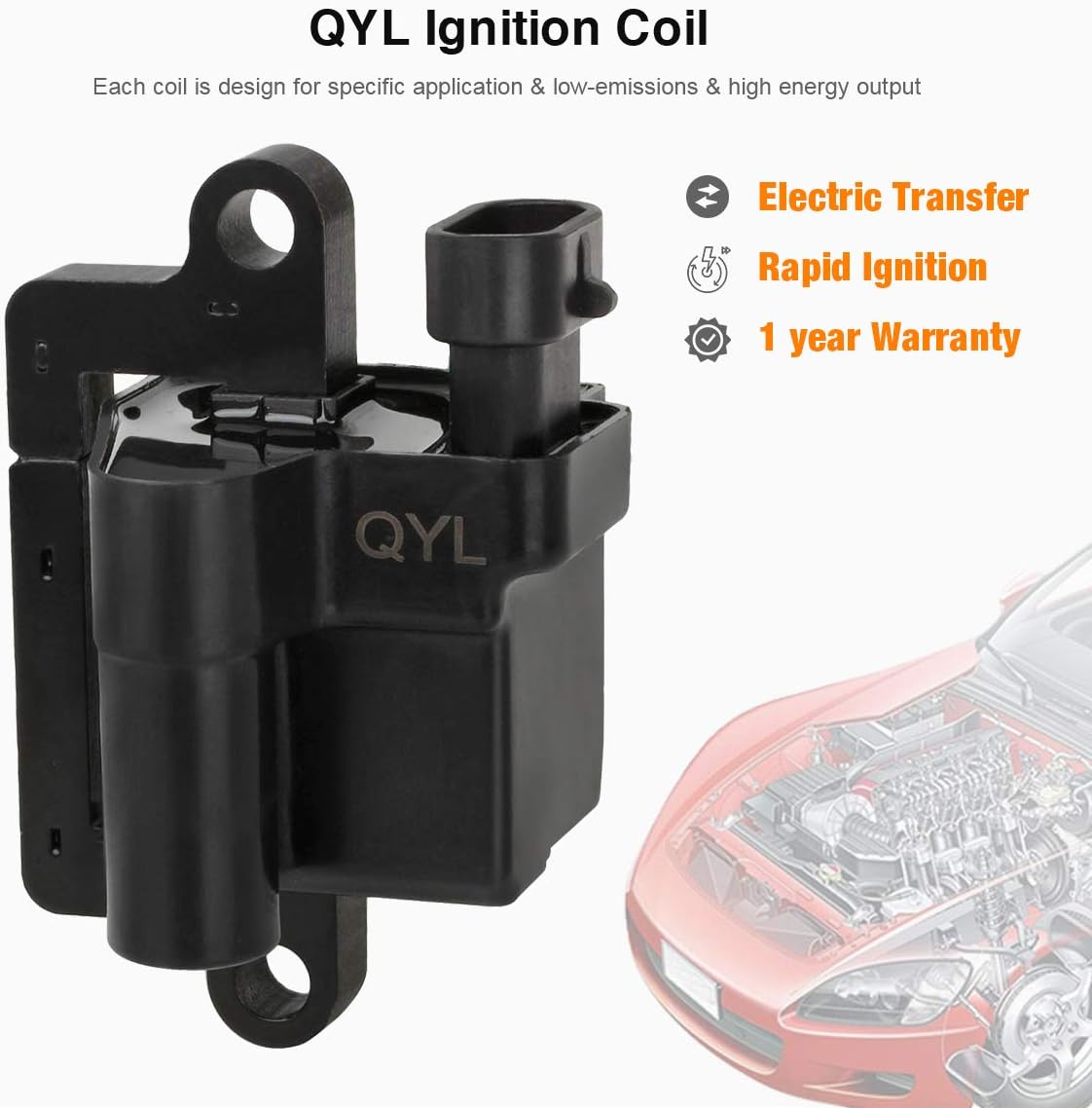 Pack of 8 Ignition Coils for Cadillac Escalade Chevy Avalanche Silverado Suburban Tahoe GMC Topkick Savanna Sierra Yukon 1999-2009 4.8L 5.3L 6.0L 8.1L I190004