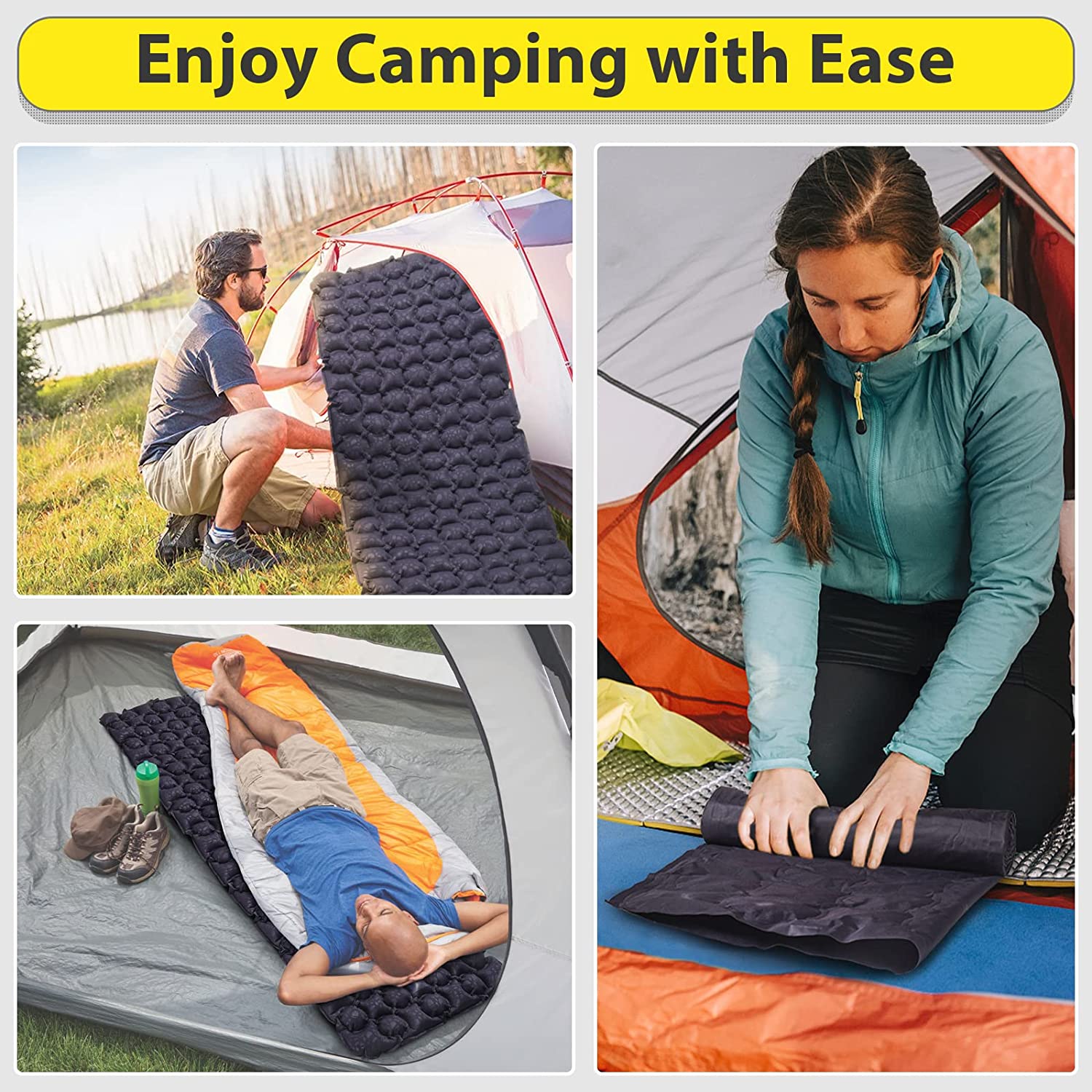 Navy Blue One Person Camping Mattress H34330