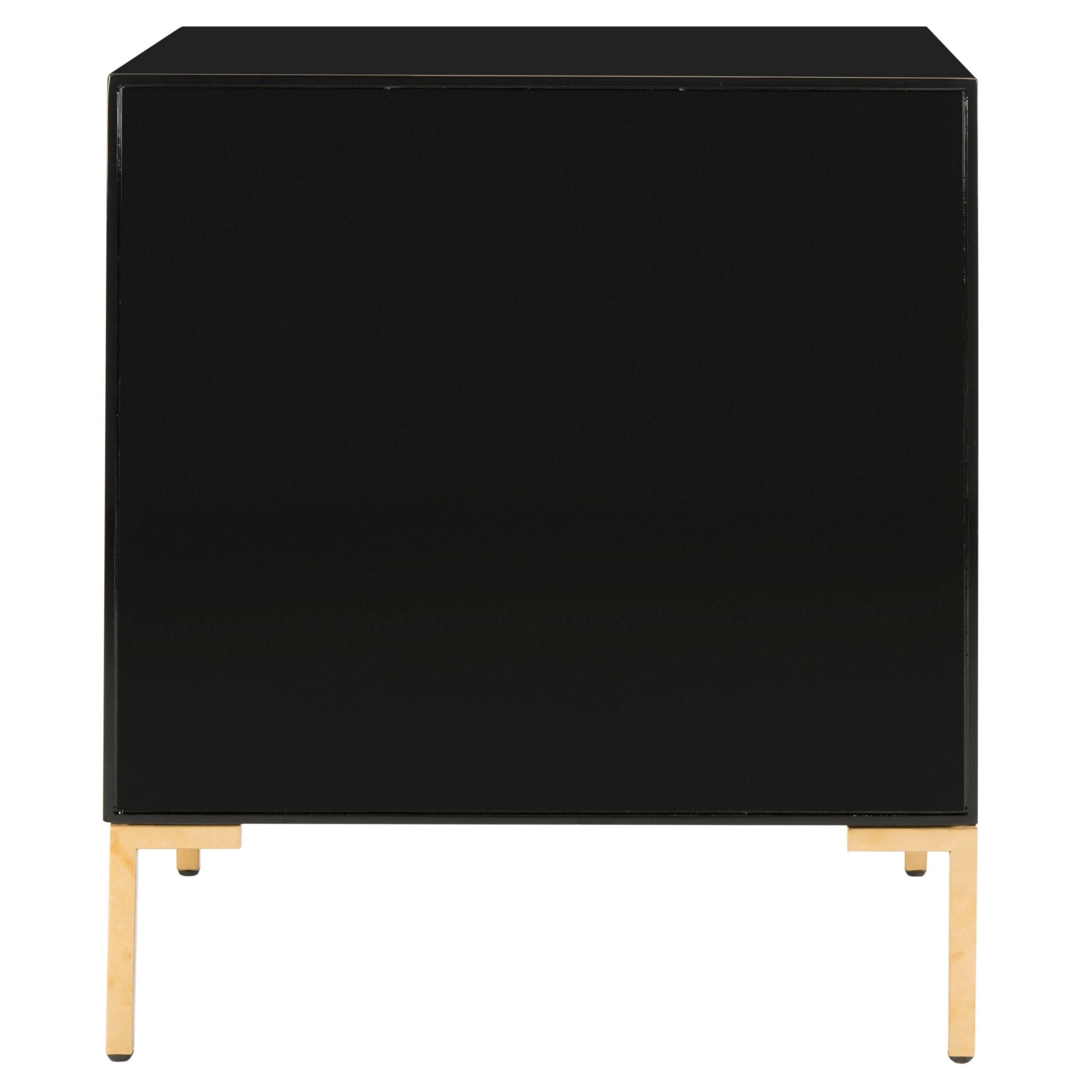 Black/Brass 3-Drawer Side Table U903645