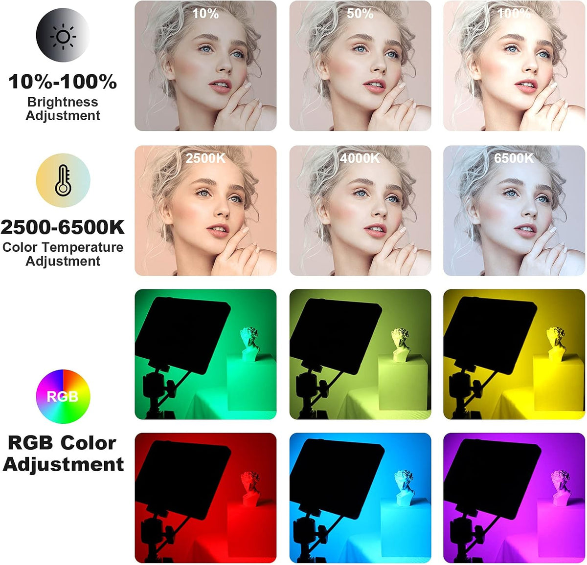 RGB Photography Lighting Kit with Tripod Stand Y758