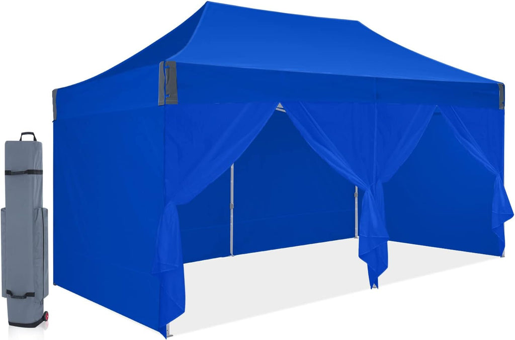 Blue Pop Up Canopy Tent with Removable Sides Walls (10x15) S456535