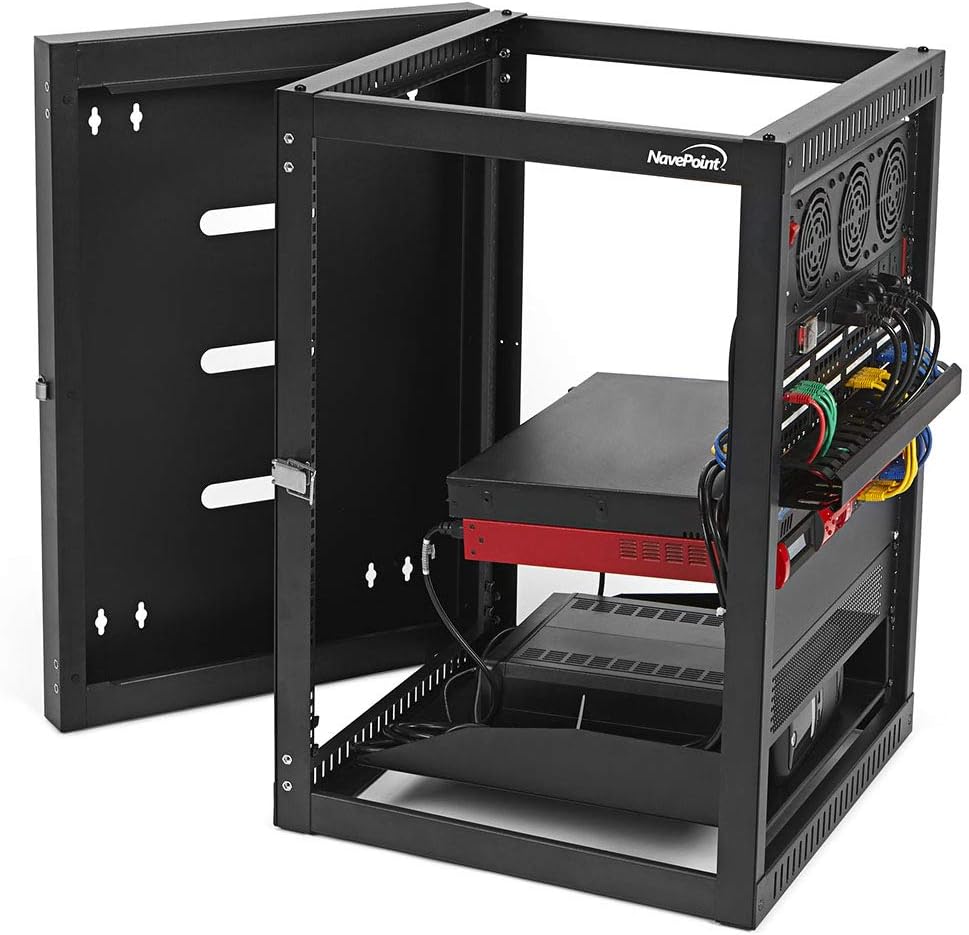 12U 4-Post Open Frame Wall-Mount Network Rack D599885