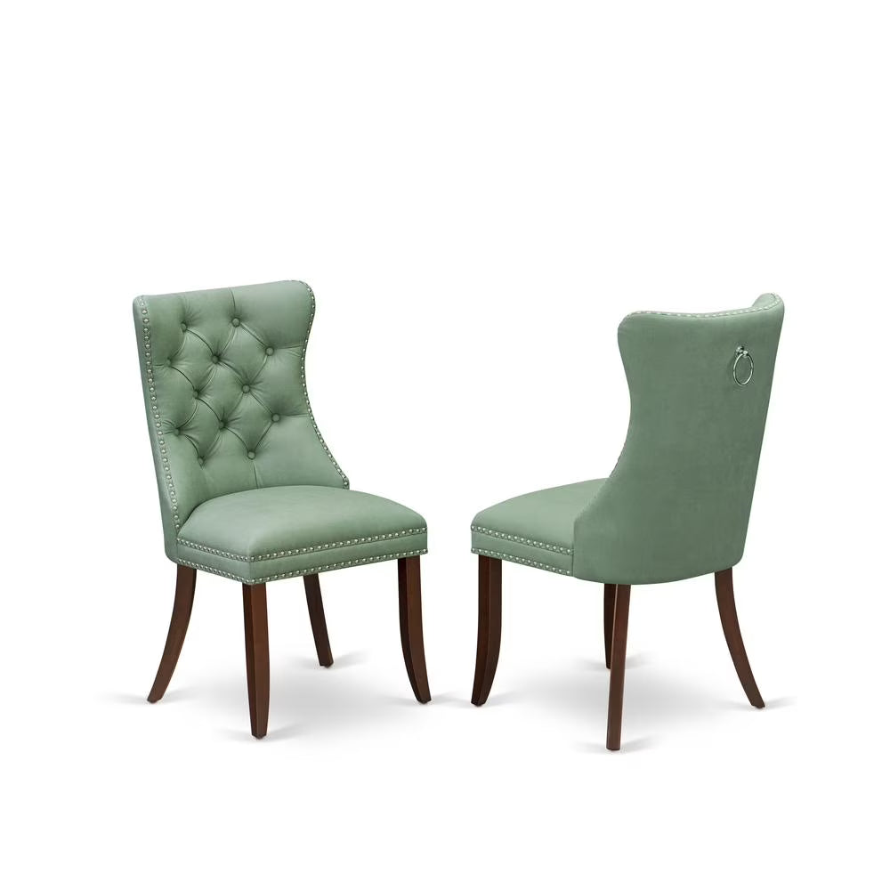 Willow Green faux leather Upholstered Dining Chairs, Set of 2 I337521