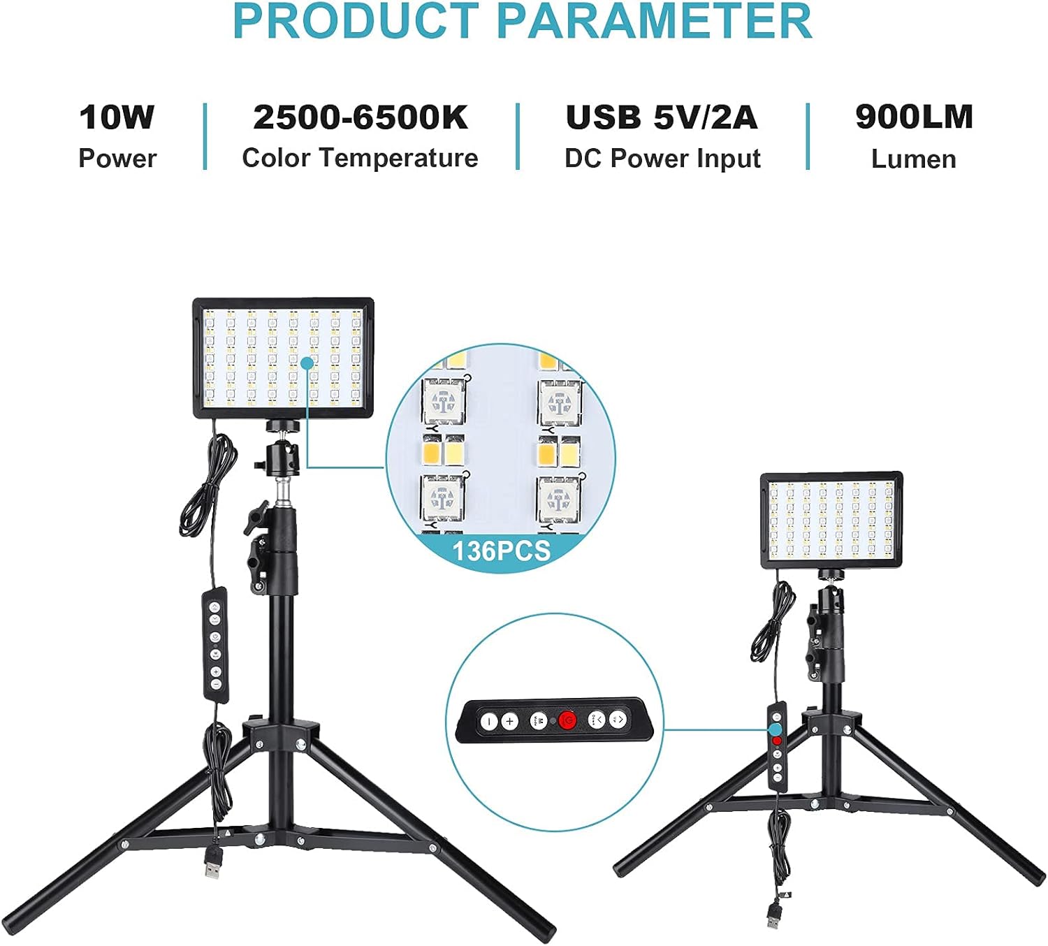 RGB Photography Lighting Kit with Tripod Stand Y758