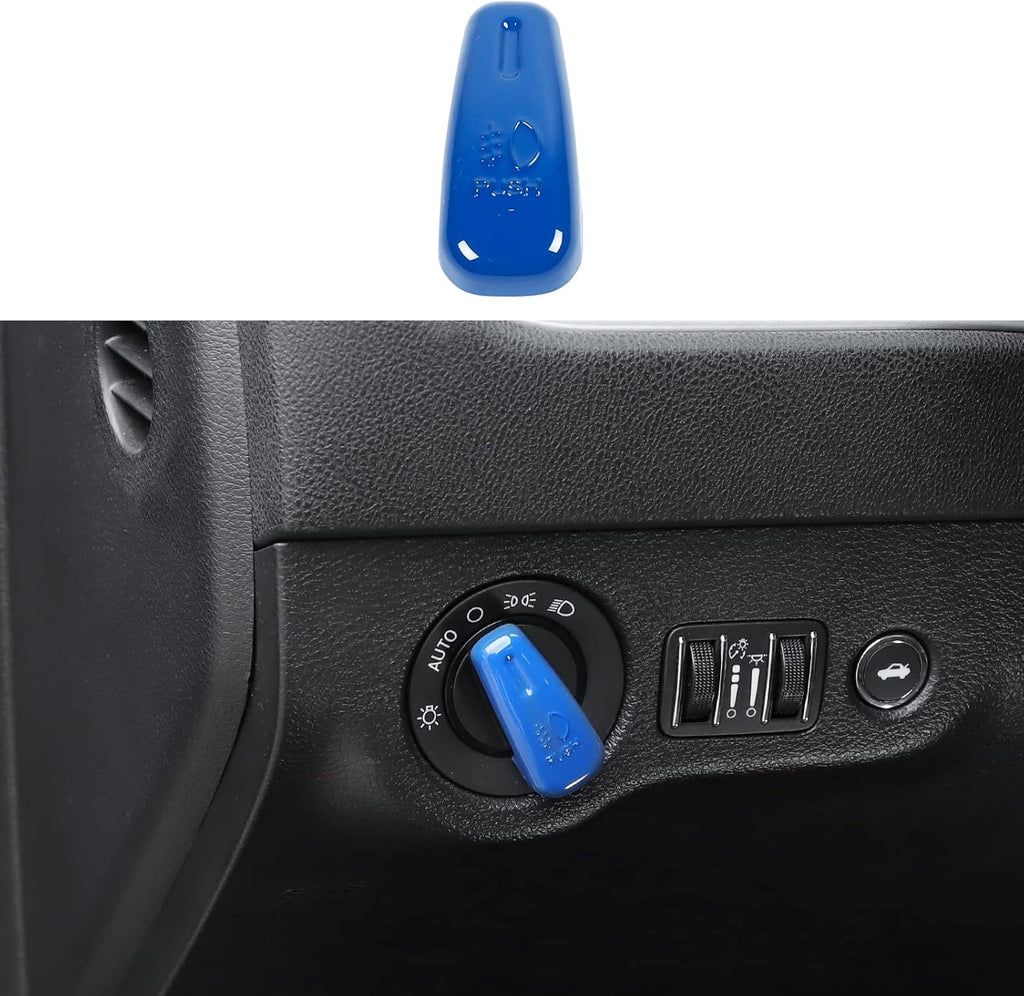 Red Carbon Fiber Headlight Control Switch Knob Cover Trim Pack of 2 Q367656