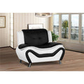 Faux Leather Club Chair in Black and White H370724