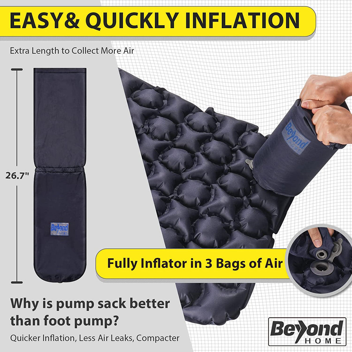 Navy Blue One Person Camping Mattress H34330