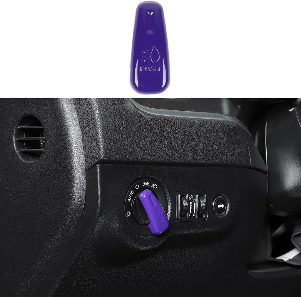 Red Carbon Fiber Headlight Control Switch Knob Cover Trim Pack of 2 Q367656