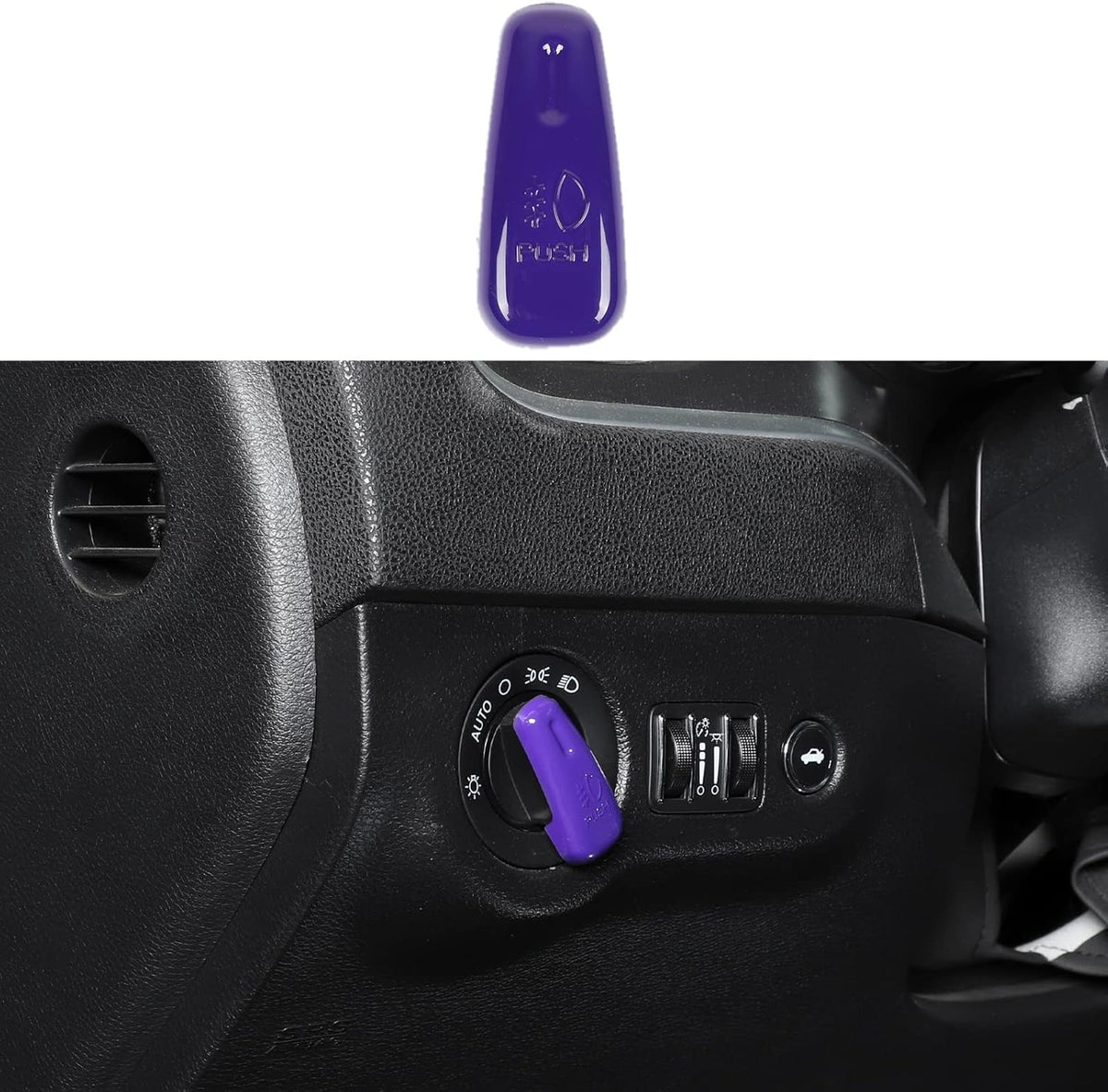 Red Carbon Fiber Headlight Control Switch Knob Cover Trim Pack of 2 Q367656