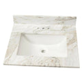 Marble Single Sink Vanity Top with White Sink M127