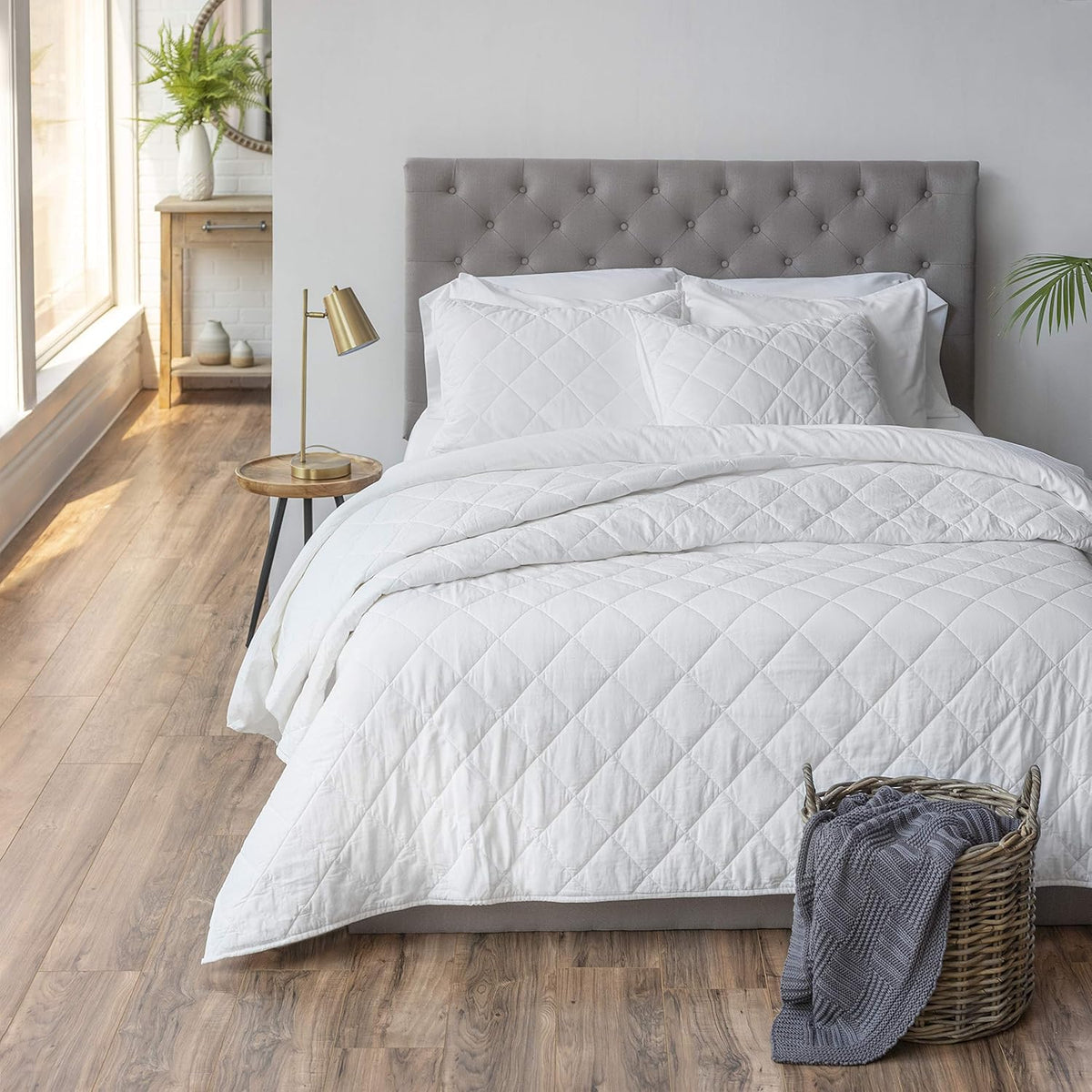 King Cotton Linen Percale Quilt U757