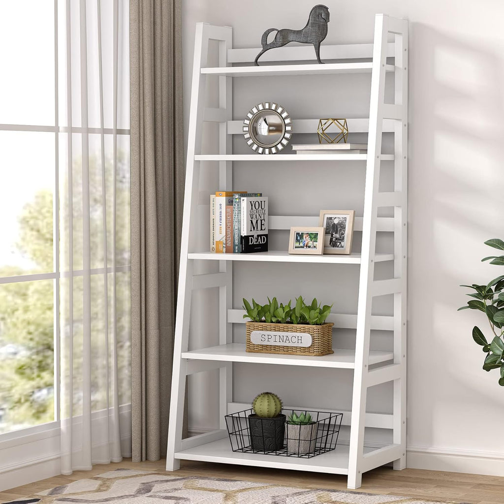 5-Tier Industrial Ladder Shelf Bookcase R661