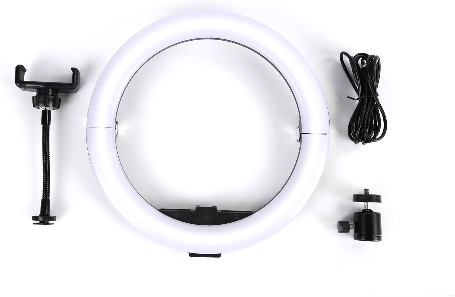 10 Compact Foldable Dimmable LED Video Ring Light Kit with Phone Holder and Light Stand L59670