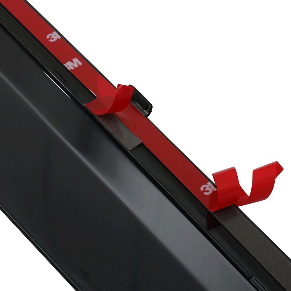 Chrome Trim Polycarbonate Window Visor Rain Guard O250