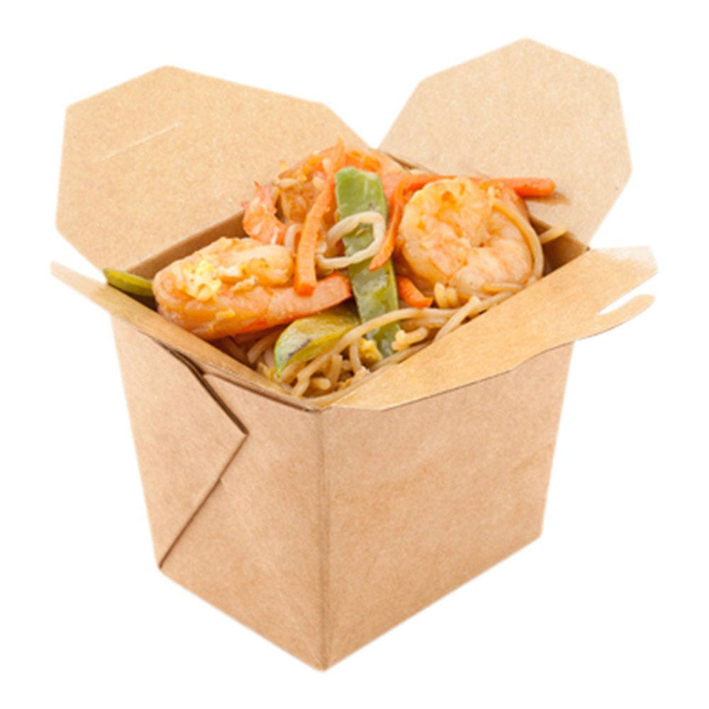 Kraft Brown 8-oz Square Disposable Food Container G8407