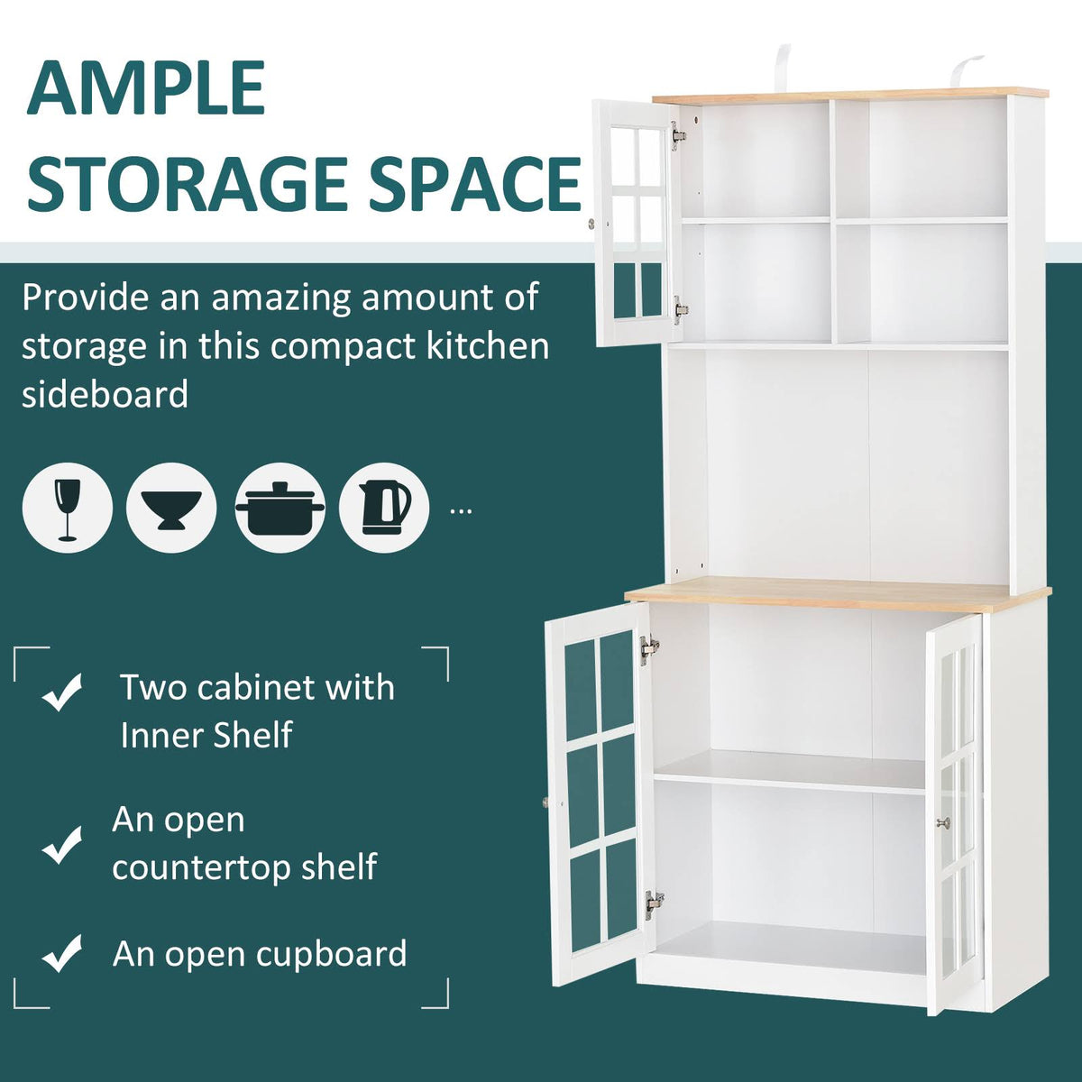 White Kitchen Pantry Cabinet Z98451