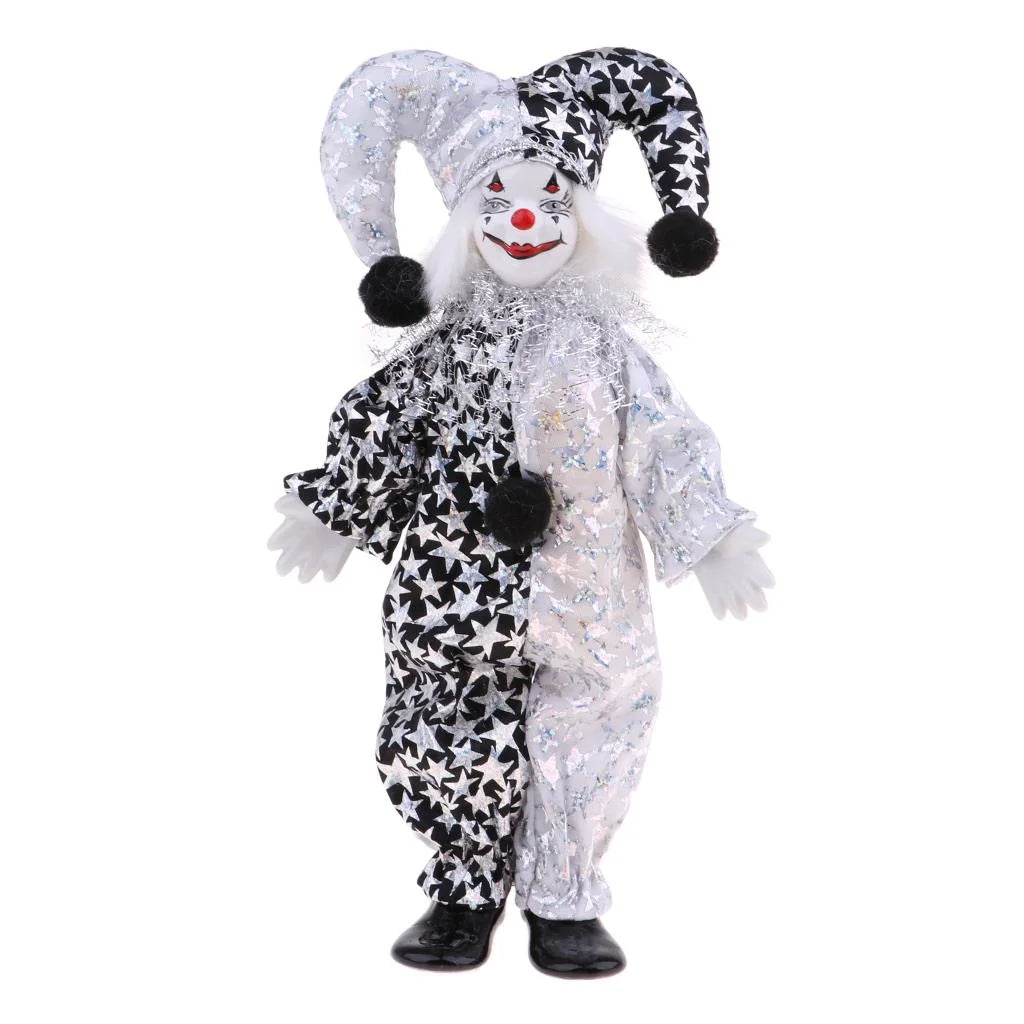 9 Inch Porcelain Harlequin Doll Figure K9322