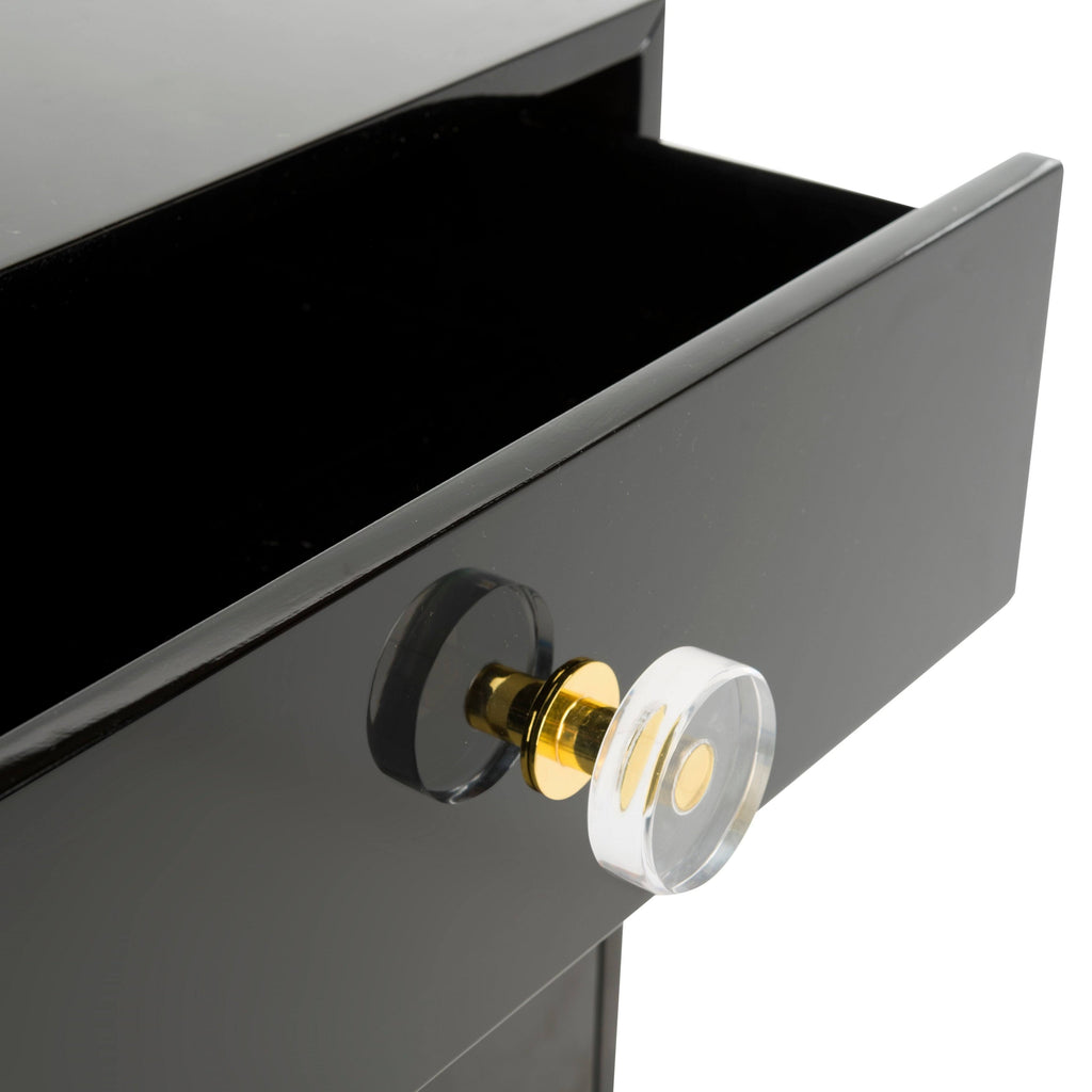 Black/Brass 3-Drawer Side Table U903645