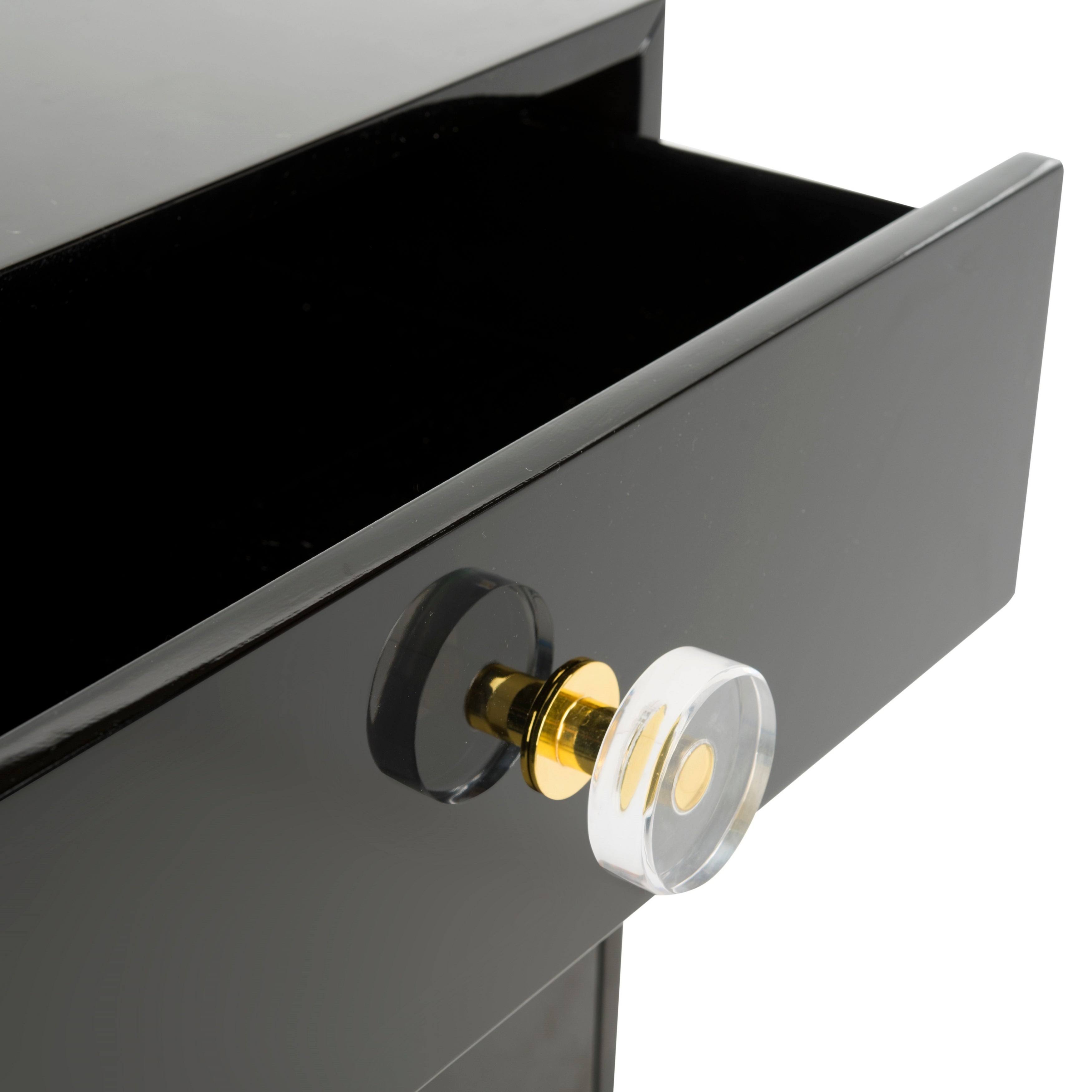 Black/Brass 3-Drawer Side Table U903645