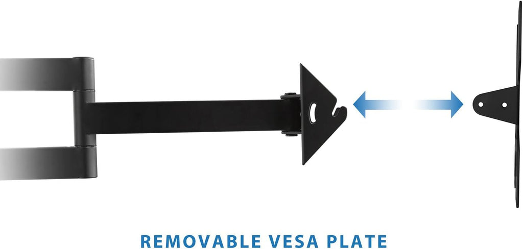 Black Full Motion TV Wall Mount for 32 to 55 Inch Screens, VESA 400x400mm, 100 Lb Capacity, Pack of 2 R203766