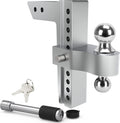Adjustable Trailer Hitch Ball Mount, 2.5-Inch Receiver, 10-Inch Drop, Forged Aluminum Shank, 2-Inch and 2-5/16-Inch Combo Stainless Steel Tow Balls C151