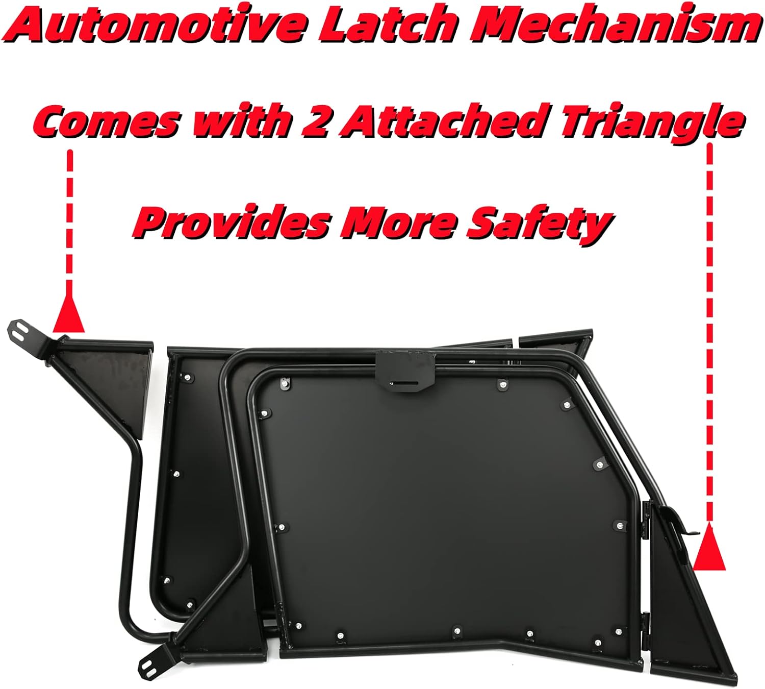 UTV Metal Doors with Automotive Style Latch, 2Pcs Q341