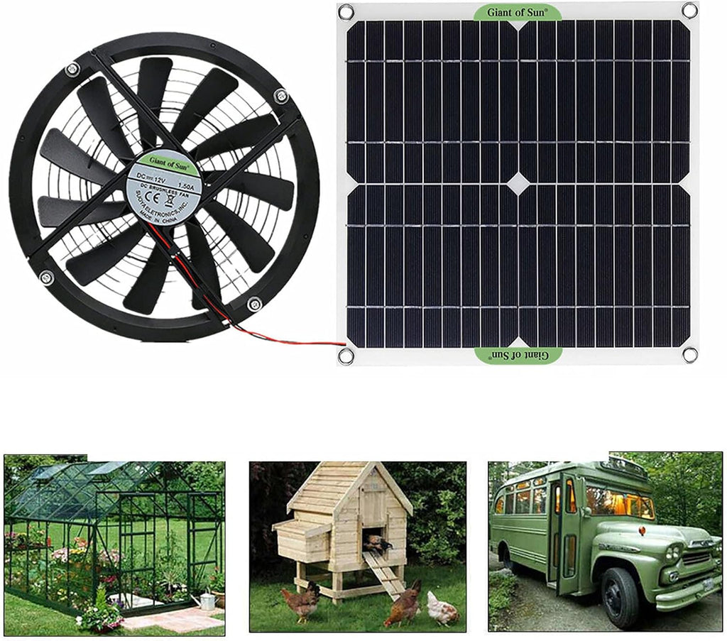 Solar Exhaust Fan IP65 Waterproof 100W 12V I5004