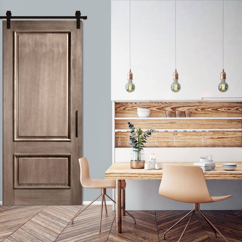 Barn Door Hardware Set with 7 ft Track, Arch Bronze F25355
