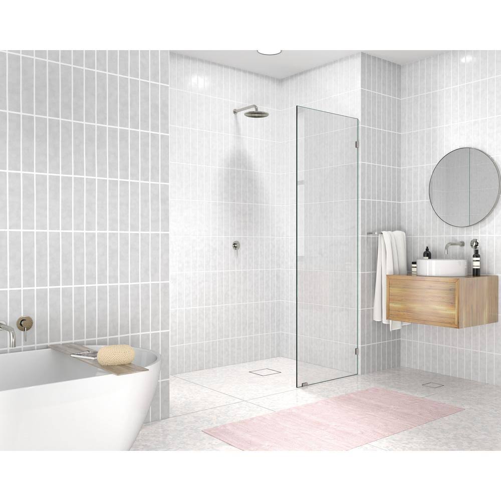 Frameless Fixed Glass Panel Brushed Nickel T5057