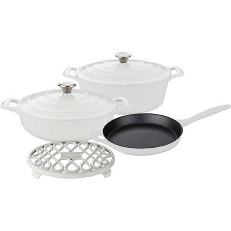 6 Piece Enameled Cast Iron Oval Cookware Set T9476