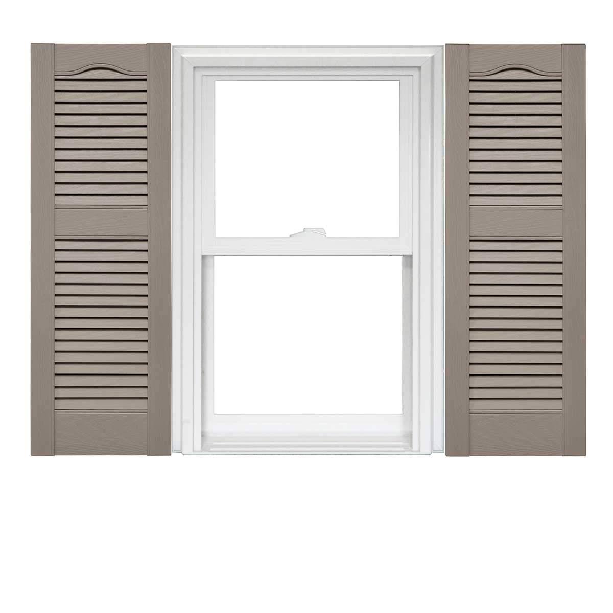 Clay Vinyl Louver Shutters (1 Pair) 14.5 x 55 G24519