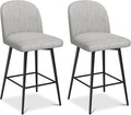 26 Inch Upholstered Bar Stools Set of 2 with Metal Legs C446