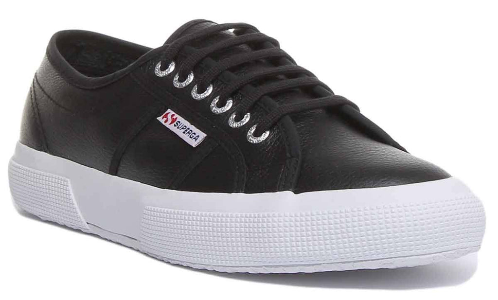 Black Leather Casual Trainers P255838