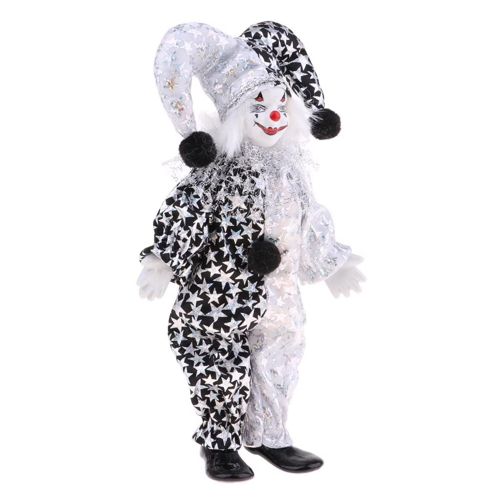 9 Inch Porcelain Harlequin Doll Figure K9322