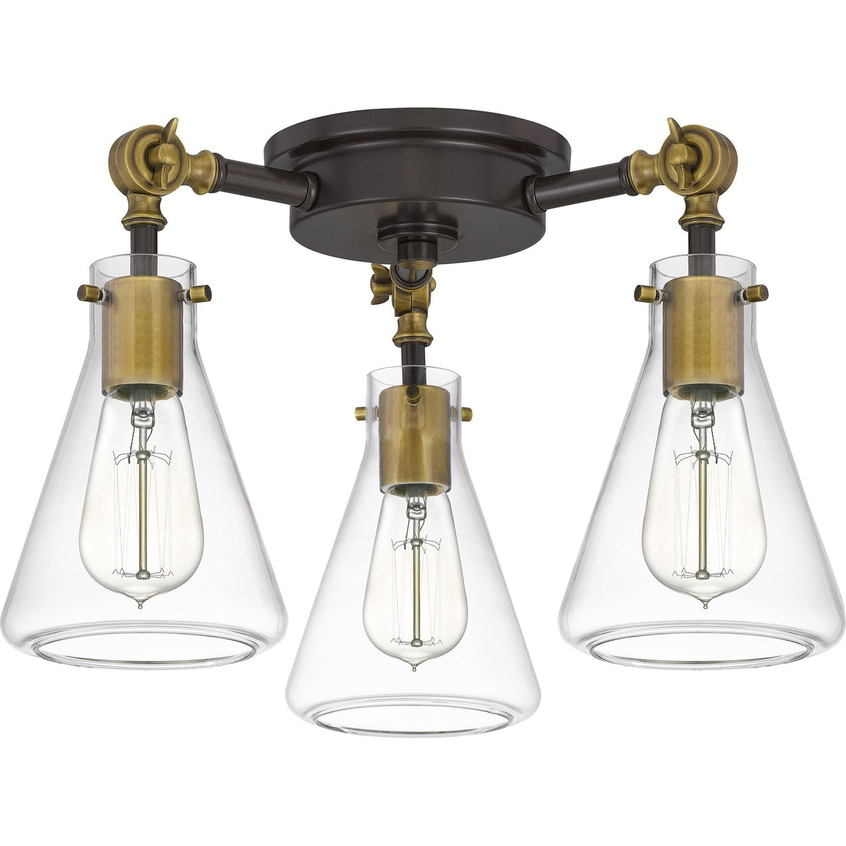 3 Light Semi-Flush Mount Western Bronze C88607