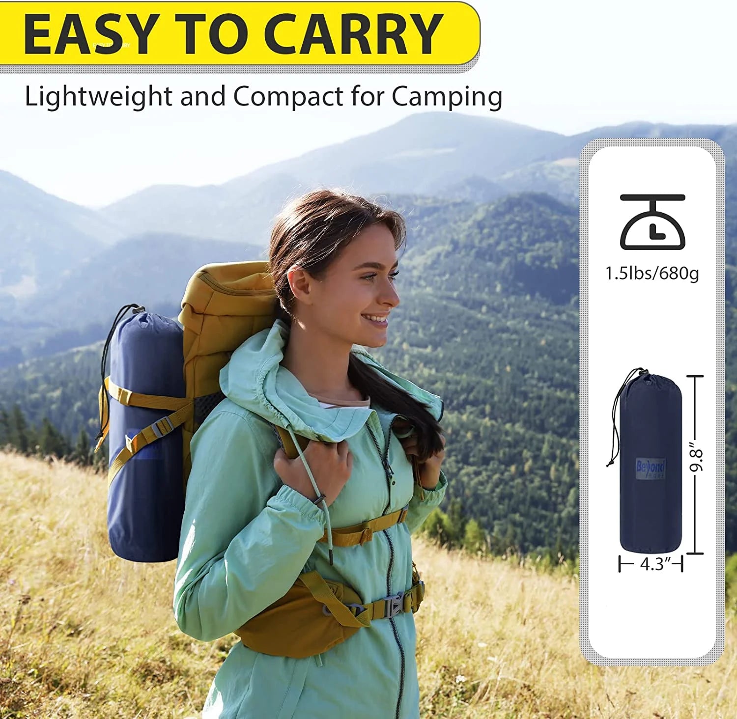 Navy Blue One Person Camping Mattress H34330