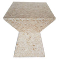 Champagne Wood Stool with Capiz G528