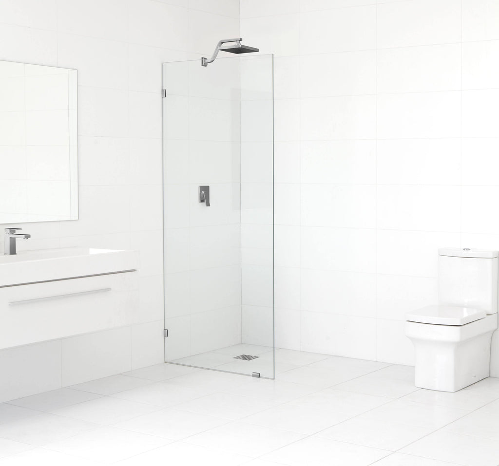Frameless Fixed Glass Panel Brushed Nickel T5057