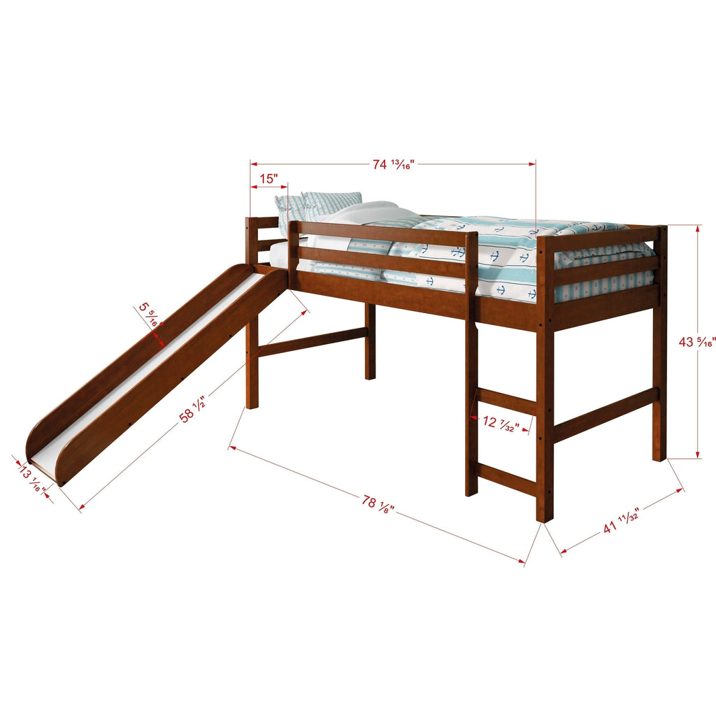Twin Tent Loft Bed, Espresso/Pink B5676