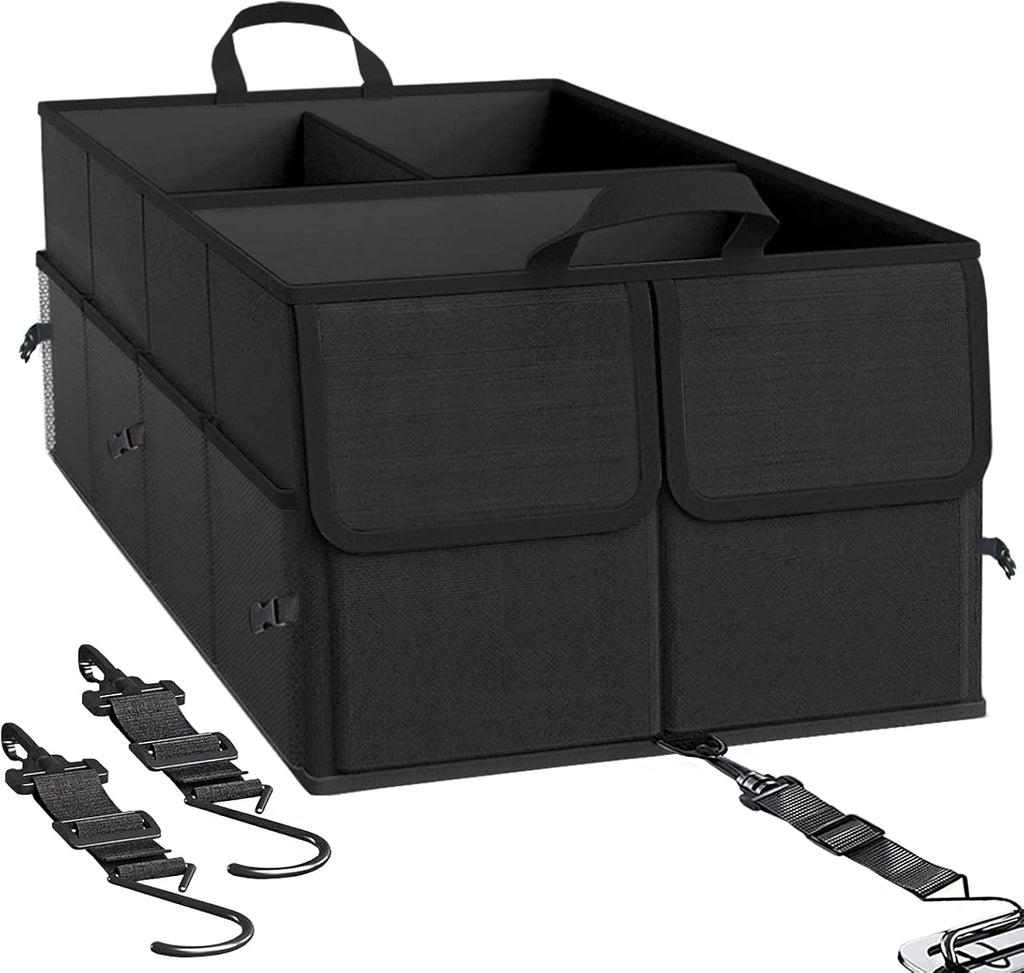 Collapsible Multi-Compartment Car Storage Organizer (Black) Pack of 2 B14600