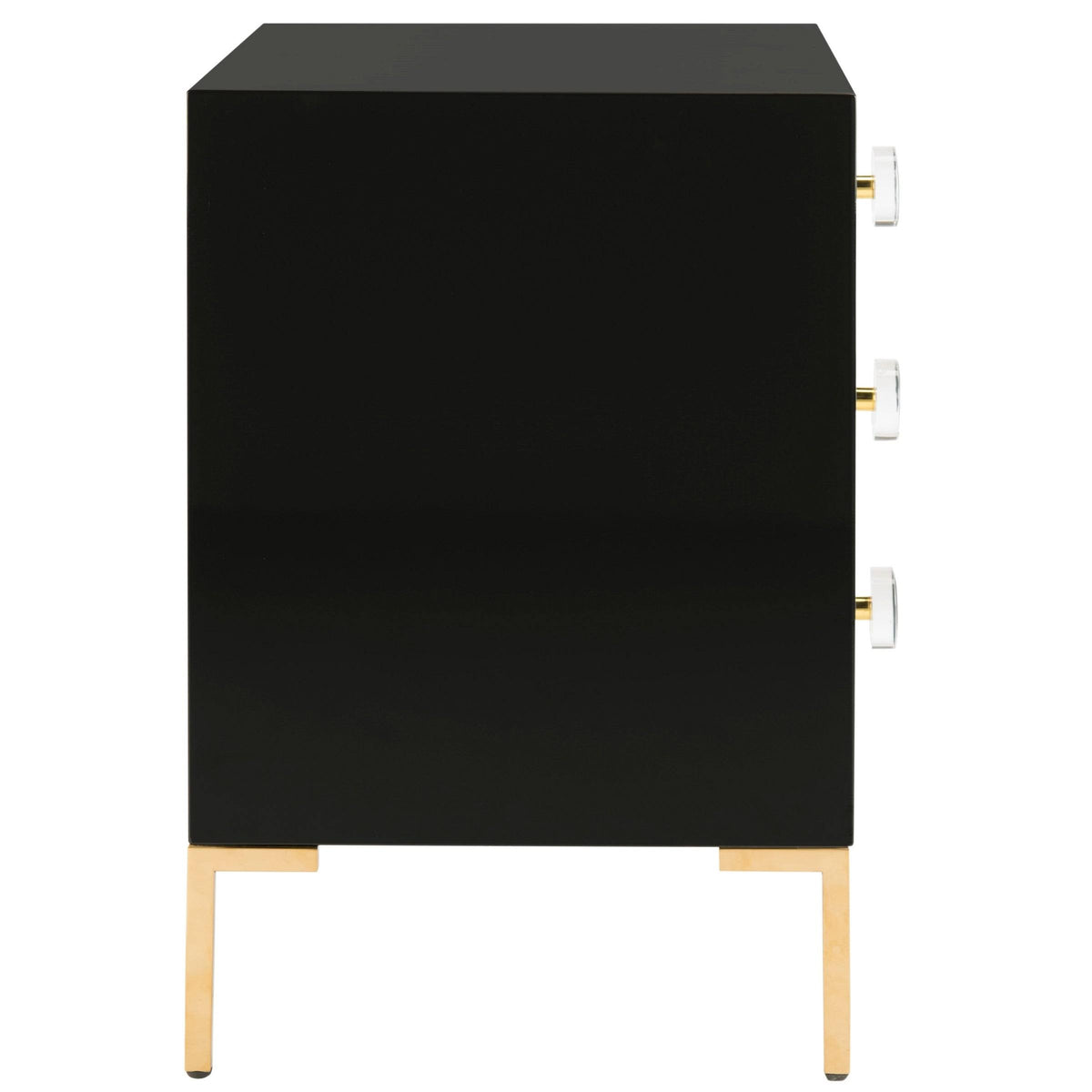 Black/Brass 3-Drawer Side Table U903645