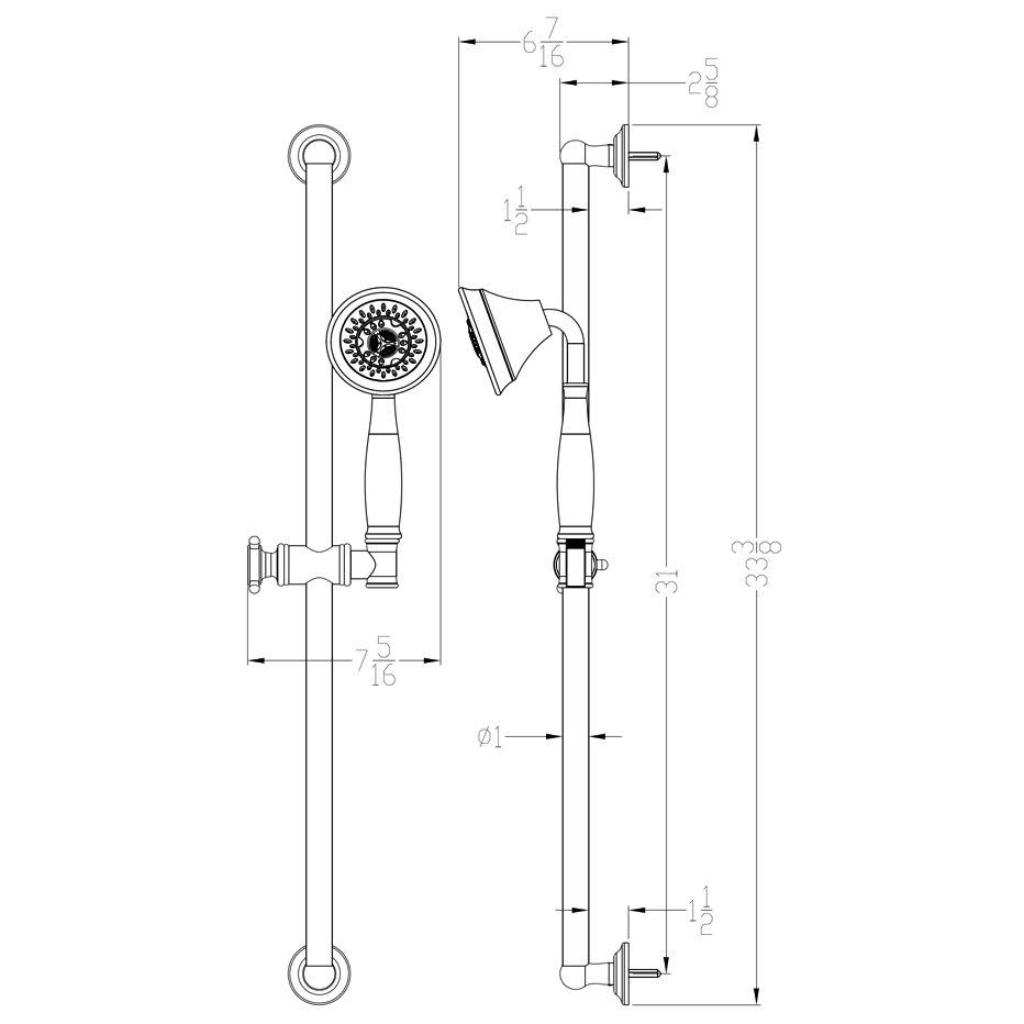 Brushed Nickel Multifunction Handshower with Slide Bar G47777