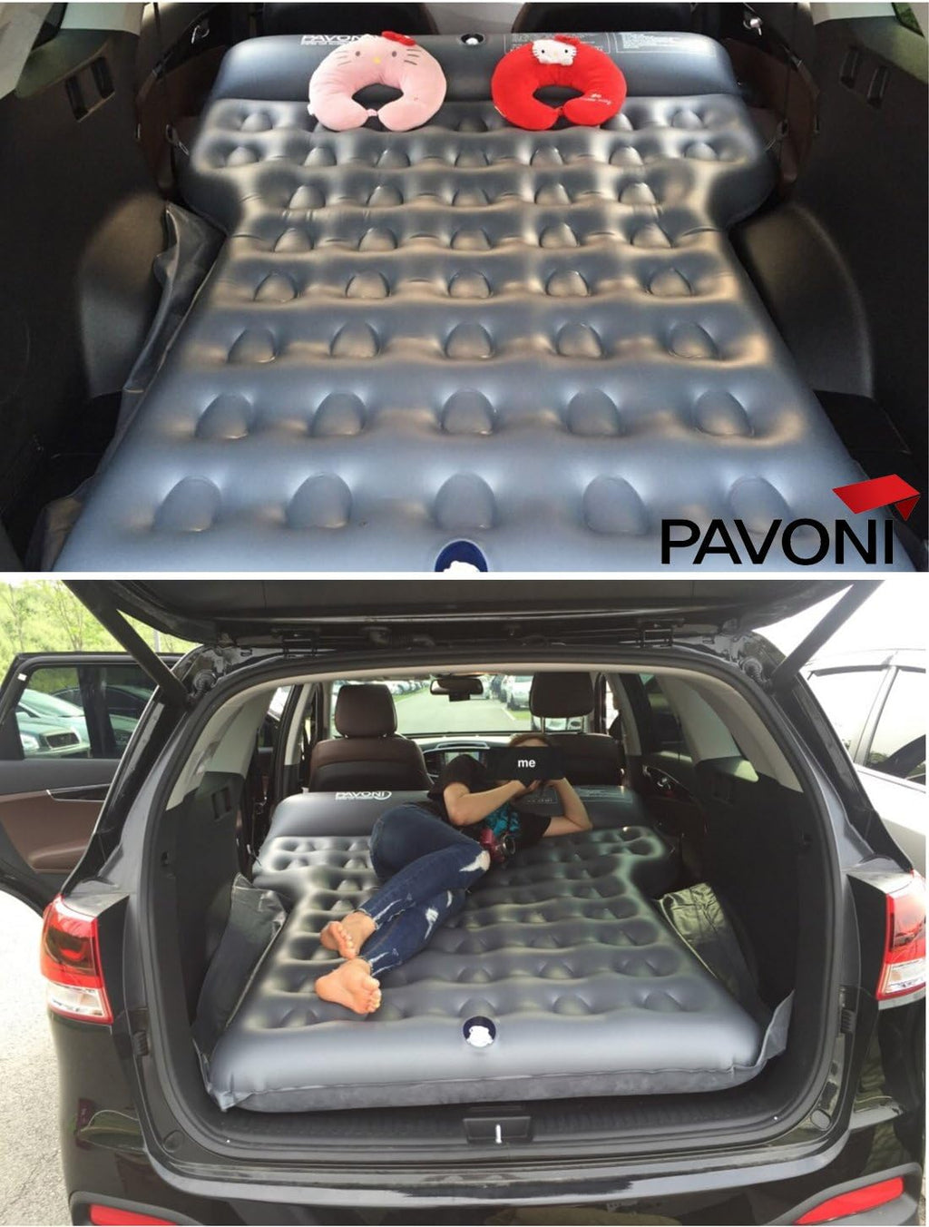 Car Inflatable Air Camping Mattress Pad with Electric Mattress Pump, Towel, Repair Patches & Storage Bag Y966453