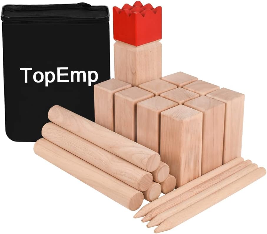 Kubb Yard Game Set Wooden with Carry Bag J530