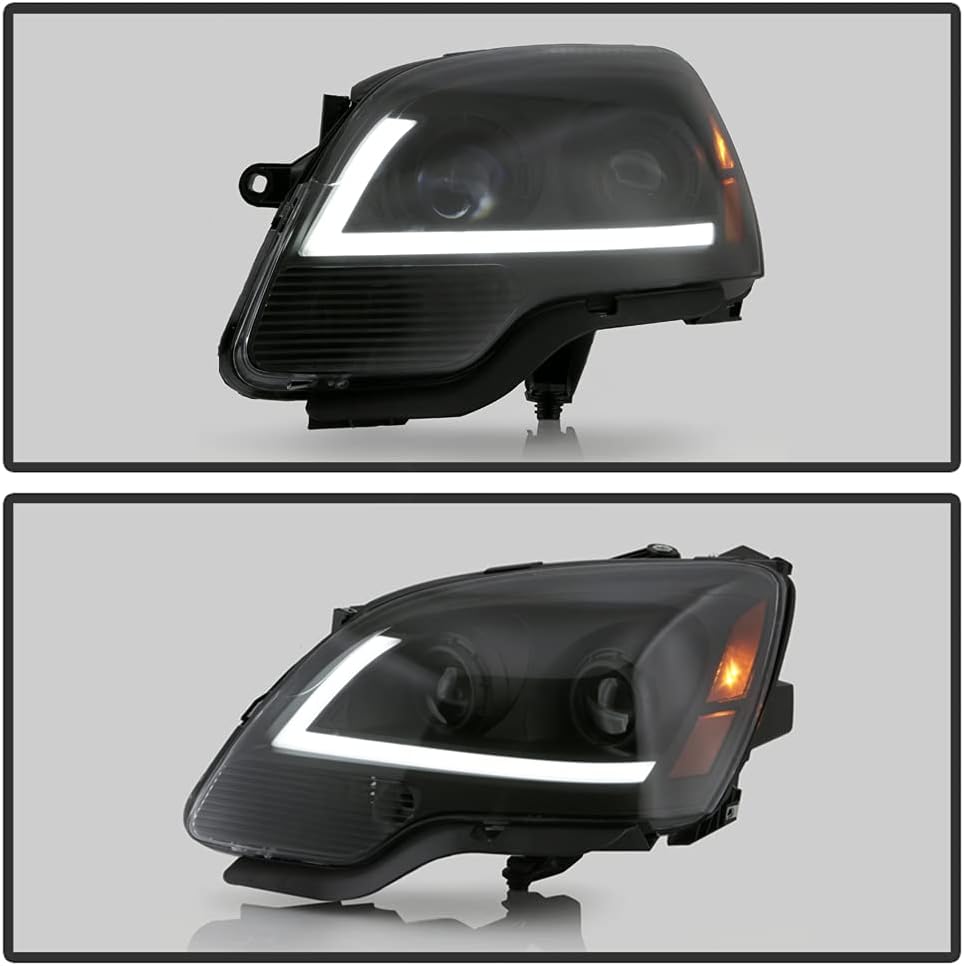 Black LED Projector Headlights Pair D465