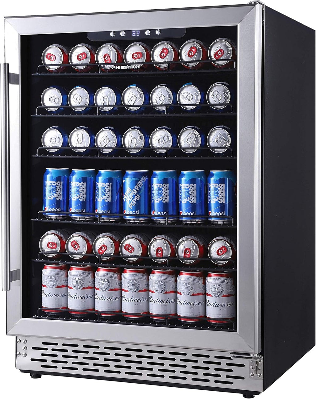 24 Inch 175 Can Built-in Beverage Cooler Refrigerator with Glass Door T182311