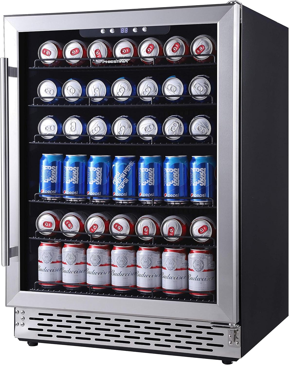 24 Inch 175 Can Built-in Beverage Cooler Refrigerator with Glass Door T182311
