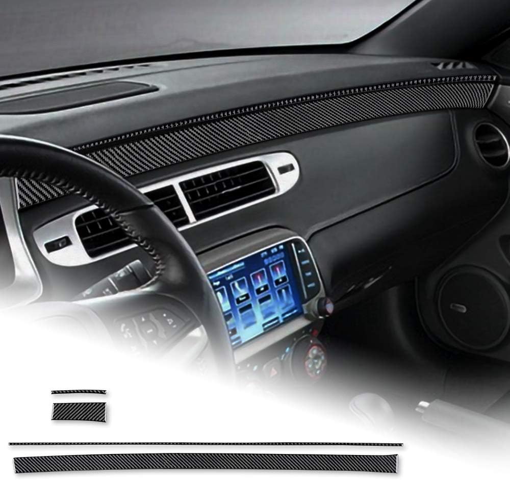 Carbon Fiber Car Center Console Dash Panel Sticker Interior Trim Decal Accessories (Black) Pack of 2 K972478