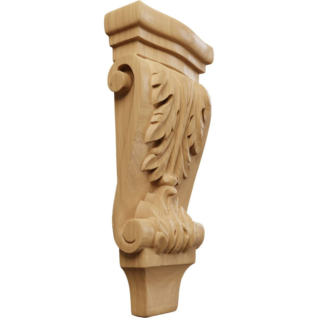 Small Acanthus Pilaster Wood Corbel, Cherry D7371